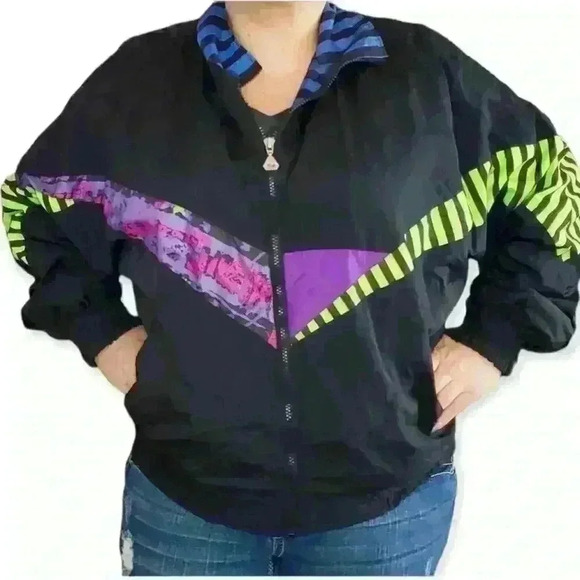 Vintage Multi-color Full zip Windbreaker - Picture 1 of 6